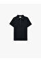 Textured Half-Zip Short Sleeve Polo Collar T-Shirt - 2