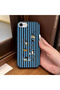 iPhone 7/8/Se 2020 2022 Compatible Black Leather Textured Silicone Protects Camera Shock-Absorbing Pingu Cartoon Penguin Pattern Case