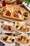 25X14X1.4 cm Bamboo Wood 3-Compartment Rectangular Serving Presentation Board with Heart Handle - 2