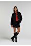 Slim Fit Straight Zipper Women's Black Denim Skirt