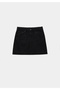 Slim Fit Straight Zipper Women's Black Denim Skirt - 5