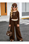 Girl's Bow Printed Long Sleeve Body-Sweatpants Bottom-Top Set - 5