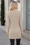 Women's Round Neck Long Sleeve Hair Braided Relaxed Cut Casual Stylish Mink Long Knitwear Sweater - 3