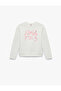 Long Sleeve Crew Neck Bow Printed Sweatshirt