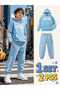 Children's New York Printed Hooded Sweatshirt and Sweatpants Top and Bottom Set - 2