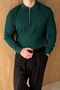 Noli Textured Half Zipper Polo Collar Regular Fit Men's Knitwear Sweater - 3