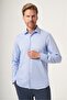Dark Blue Italian Collar Oxford Slim Fit Easy-Iron Cotton Shirt 1004265270 - 3