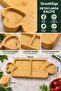 25X14X1.4 cm Bamboo Wood 3-Compartment Rectangular Serving Presentation Board with Heart Handle - 5