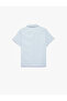 Pocket Detailed Loose Fit Short Sleeve Collared Oversize Striped Poplin Shirt - 6