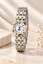 Nishon Women's Wristwatch Gold Silver Color Two-Tone Moon Phase Roman Numeral Steel Band Stylish Watch Gift Round Women's Watch - 2