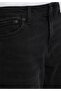 Relaxed Straight Fit Men's Black Denim Jean Pants - 5