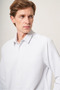 White-Black Hard Collar Slim Fit Cotton Shirt 1004265123 - 3