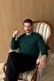 Noli Textured Half Zipper Polo Collar Regular Fit Men's Knitwear Sweater - 6