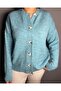 Button Detailed Knitwear Cardigan Crew Neck Oversize - 2