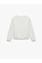 Long Sleeve Crew Neck Bow Printed Sweatshirt - 2