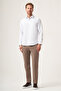 White-Blue Hard Collar Slim Fit Cotton Shirt 1004265123 - 4