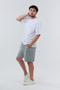 Double Leg Wide Leg Elastic Double Pocket Men's Pique Gray Shorts - 4