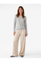 Straight Cut Wide Leg Pleated Satin Trousers with Pockets