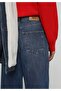 Super Wide Leg Fit Women's Mid Indigo Denim Jean Pants - 6