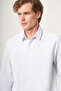 White-Navy Blue Hard Collar Slim Fit Cotton Shirt 1004265123 - 3