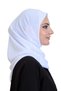 Ready-To-Wear Headscarf Practical Snap-On Women's Daily Shawl Lightweight Wrinkle Resistant White - 4