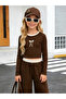 Girl's Bow Printed Long Sleeve Body-Sweatpants Bottom-Top Set - 3