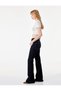 X Selected by Melis Ağazat - Cotton High Waist Pocket Slim Fit Spanish Flare Denim Pants - 2