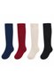 Socks 4 Pairs Girls' and Women's Basic Plain Non-Slip Below Knee Middle School High School College School Socks - 2