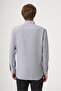 Black-White Buttoned Collar Long Sleeve Pocket Striped Pattern Comfort Fit Cotton Shirt 1004260224 - 5