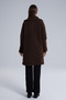 Brown Lamb Single Button Coat - 3