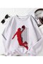 Boys' Gray Crew Neck Red Basketball Player Printed Sweatshirt-Grey Loose Fit Tracksuit - 3
