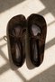 Pure Brown Women's Genuine Leather Suede Mary Jane Ballerina Lace-Up Shoes - 3