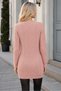 Women's Round Neck Long Sleeve Hair Braided Relaxed Cut Casual Stylish Powder Long Knitwear Sweater - 3