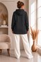 Women's Hooded Special Design Belted Striped Sweatshirt - 2