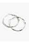 Textured Twisted Steel Hoop Earrings - 3