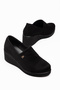 Women's Wedge Sole Shoes Black Suede - 3