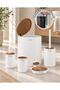 5-Piece Wood Look Bathroom Set with Pedal and Removable Inner Bucket