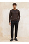 Basic Crew Neck Textured Sweater - 2