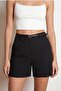 Belt Detailed Shorts Srt02336 Black - 3
