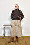Women's Stand Collar Drawstring Detail Lined Short Trench Coat Bitter Brown - 2