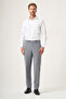 Gray Side Pocket Filafil Pattern Comfort Fit Flexible Trousers 1003260153