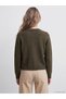 Özmarka New Season Green Crew Neck Women's Knitwear Cardigan - 4
