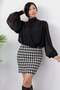 High Collar Halter Neck Long Sleeve Blouse K-252200 - 5
