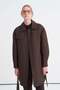 Belted Patterned Long Brown Jacket 0206