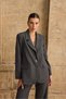 Women's Gray Blazer Jacket and Trousers Two-Piece Set - 3