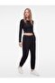 Three-Threaded, Ruffled, Pocketed, Lace-Up Waist Jogger Sports Sweatpants