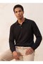 Smart Collared Textured Sweater - 5