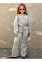 Girl's Boat Neck Sweat Spanish Flare Sweatpants 2-Piece Settop and Bottom Set - 4
