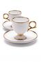 2-Person Porcelain Footed Coffee Cup with Gilding - 2