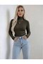 High Neck Fit Long Sleeve Body Women's Sweater - Stretchy Camisole Fabric Slim Fit Stylish Casual Top - 4